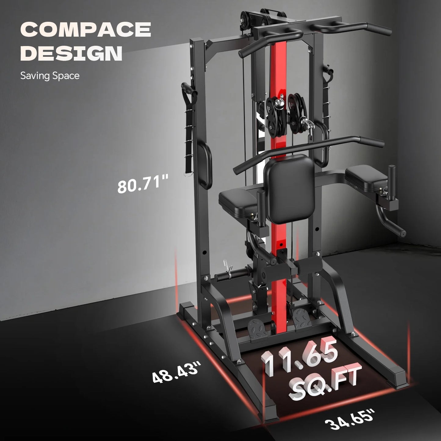 Home Gym, Workout Station with 148LBS Weight Stack, Multifunctional Home Gym Equipment, Exercise Equipment for Full Body Strength Training