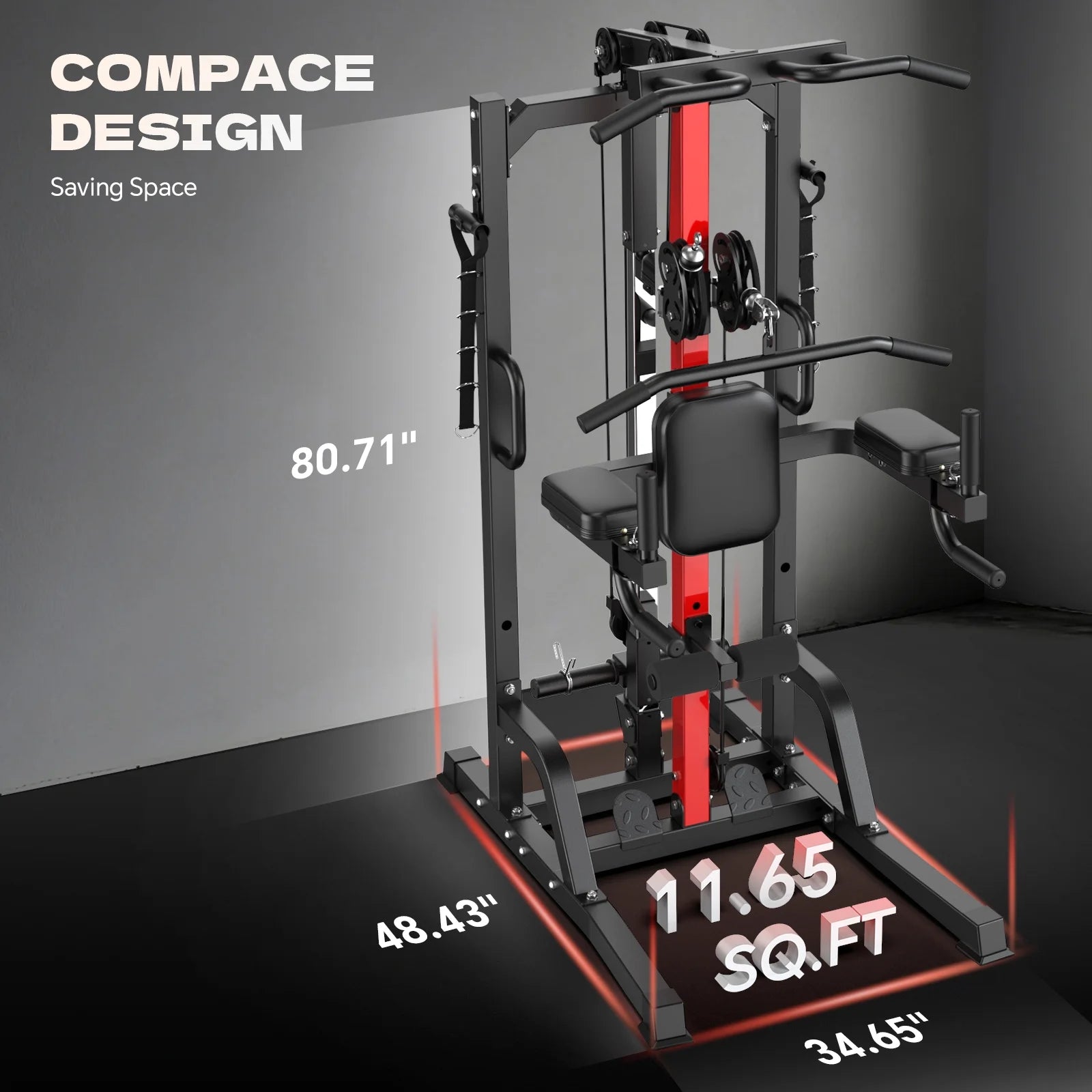 Home Gym, Workout Station with 148LBS Weight Stack, Multifunctional Home Gym Equipment, Exercise Equipment for Full Body Strength Training