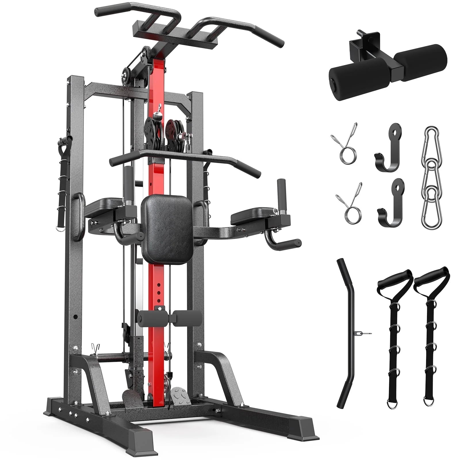 Home Gym, Workout Station with 148LBS Weight Stack, Multifunctional Home Gym Equipment, Exercise Equipment for Full Body Strength Training