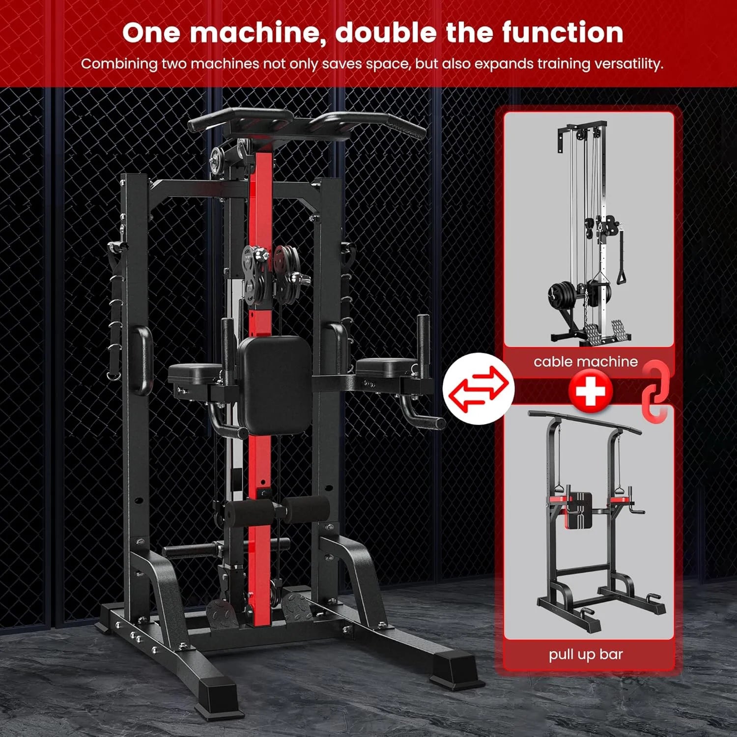 Home Gym, Workout Station with 148LBS Weight Stack, Multifunctional Home Gym Equipment, Exercise Equipment for Full Body Strength Training